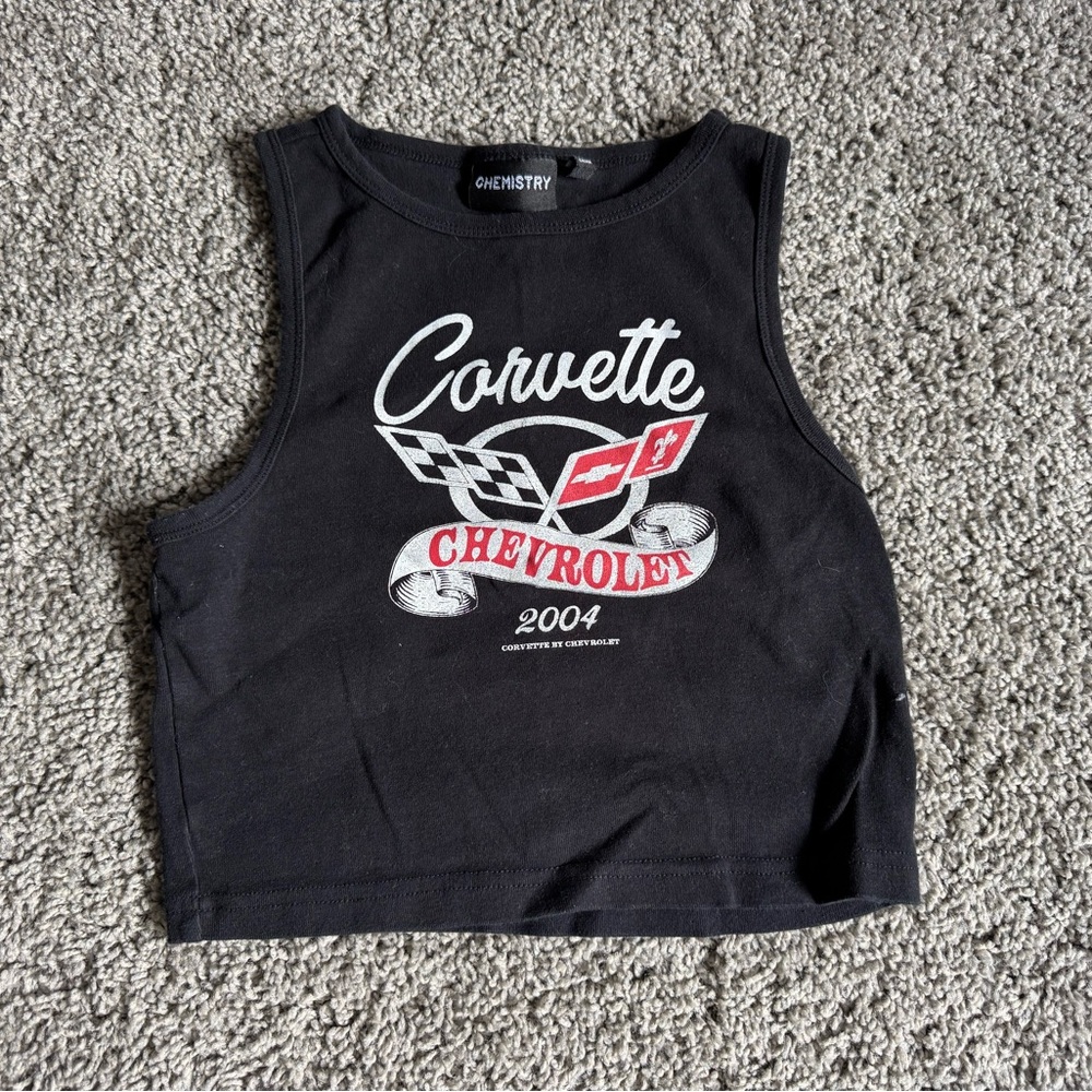 Chemistry Corvette Graphic Cropped Tank
